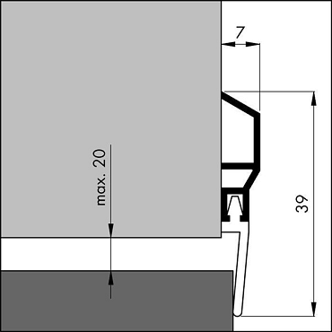 Ellen Dorpelprofiel Classic aluminium 100 cm | Bouwvoordeel